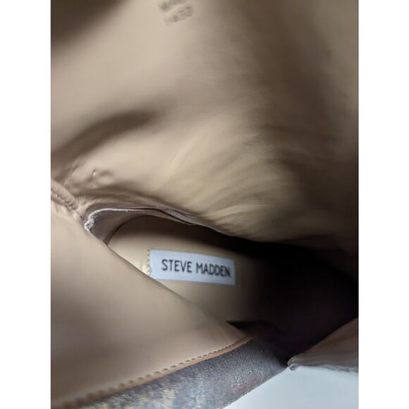 Steve Madden Winnings Rhinestone Silver Stiletto Ankle Boot 9 - Picture 7 of 12